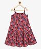Campana Rayon Woven Sleeveless Floral Printed Tiered Dress - Maroon