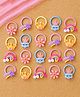 Ortis Set Of 20 Floral Cloud & Rainbow Applique Detailed Rubber Bands - Multi Colour