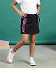 Kaboosh Cotton Knit Neo Cutie Text Printed Bow Applique Detailed Skort - Black
