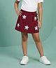 Kaboosh Cotton Knit Stars Patch Bow Applique Detailed Skort - Maroon