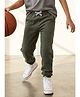 Tales & Stories Cotton Knit Solid Joggers - Olive Green