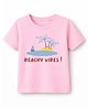 KAVEE Cotton Knit Half Sleeves Beach Theme Printed Tee - Pink