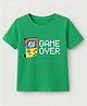 KAVEE Cotton Knit Half Sleeves Game Over Text Printed Tee - Green