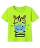 KAVEE Cotton Knit Half Sleeves Zebra Printed Tee - Neon Green
