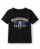 KAVEE Cotton Knit Half Sleeves High School Varsity Text Printed Tee - Black