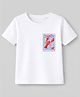 KAVEE Cotton Knit Half Sleeves Lobster Printed Tee - White