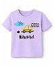 KAVEE Cotton Knit Half Sleeves Car Printed Tee - Lavender