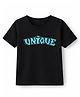 KAVEE Cotton Knit Half Sleeves Unique Text Printed Tee - Black