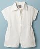 Little Kangaroos Cotton Woven Half Sleeves Jumpsuit - White