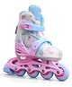 JASPO Fusion Stylish Adjustable Inline Skates for Kids & Youth  Lightweight Fibre-Body with 70mm PU Wheels, ABEC-7 Bearings & Ultra-Comfort Padding for All Age Groups (Pink, Medium) (20.5-23 cms)