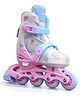 JASPO Fusion Stylish Adjustable Inline Skates for Kids & Youth  Lightweight Fibre-Body with 70mm PU Wheels, ABEC-7 Bearings & Ultra-Comfort Padding for All Age Groups (Pink, Small) (17.5-20 cms)