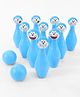 Doraemon Bowling Set with Colorful Character Pins and Carry Basket- Blue