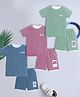 3PIN Cotton Knit Pack Of 3 Half Sleeves Patch Detailed Tee & Shorts Set - Multi Colour