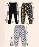 3PIN Cotton Knit Pack Of 3 Stars & Bear Printed Pants - Multi Colour