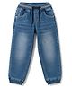 Olio Kids Denim Woven Full Length Solid Jeans - Light Blue