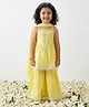 AJ Dezines Cotton Woven Sleeveless Lace Embellished Kurti & Sharara With Dupatta Set - Yellow