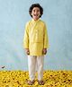 AJ Dezines Cotton Woven Full Sleeves Lace Embellished Kurta  & Pyjama With Jacket Set - Yellow