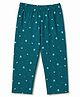 Tango Single Jersey Knit Floral Printed Three Fourth Leggings - Teal Blue