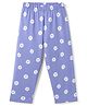 Tango Single Jersey Knit Floral Printed Three Forth Leggings - Purple
