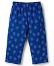 Tango Single Jersey Knit Butterfly Printed Three Forth Leggings - Royal Blue