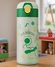 Rainbow Print Double Wall Insulated Stainless Steel Sipper Bottle with Push Button Flip-Top 480ml - Green| Leak Resistant Lid| BPA Free| Hot & Cold Water Bottle| Travel Friendly