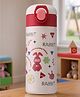 Rabbit Print Double Wall Kids Sipper Water Bottle 480ml Pink| Insulated Stainless Steel Bottle| Free Flow Spout| Leak Resistant| Hygienic Flip-Top Lid| BPA Free| School & Travel Friendly