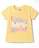 Tango Single Jersey Knit Half Sleeves T-Shirt with Groovy Feelings Forever Print - Yellow