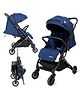 Infantso RIDE-X Baby Stroller / Pram for Baby with 5 Point Safety Harness, Multi Level seat Recline & Spacious Cushioned seat, One-Hand Fold and 360° Rotating Wheels (Blue)