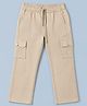 Pine Kids Woven Full Length Solid Colour Trouser with Cargo Pockets - Beige