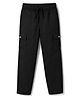 Pine Kids Woven Full Length Solid Colour Trouser with Cargo Pockets - Black
