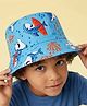 Vritraz Cotton Woven Surfer Shark Printed Bucket Hat - Blue - Circumference - 52 - 56 Cms