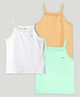 Kidbea Bamboo Woven Pack Of 3 Sleeveless Frill Detailed Camisoles - White Peach & Light Green