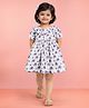Vastramay Cotton Woven Half Sleeves Elephant Printed Frill Detailed Dress - Purple