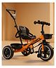 Little Olive Little Glide Tricycle with Parent Push Handle, Safety Seat & Storage Basket - Orange