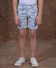 CRIMSOUNE CLUB Cotton Woven Leaves Printed Shorts - Blue