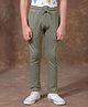 CRIMSOUNE CLUB Cotton Woven Solid Track Pants - Olive Green