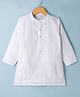 Babyhug Woven Full Sleeves Self Embroidered Kurta - White