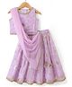 Babyhug Net Woven Sleeveless Woven Lehenga Choli Set & Dupatta With Sequin Detailing - Lavender