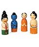 GIFT EQUALS LOVE Handcrafted Wooden Ramayana Dolls  Lord Rama, Sita, Lakshmana & Hanuman | Traditional Indian Wooden Toy Set | Golu Dolls & Home Décor