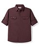 Smarty Boys Cotton Woven Solid Shirts with Roll Up Sleeves Wine 7-8 Years