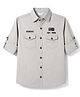 Smarty Boys Cotton Woven Solid Shirts with Roll Up Sleeves Grey 3-4 Years