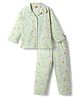 Babyhug Cotton Knit Full Sleeves Co Ord Shirt & Pyjama Night Suit Bunny Print - Green