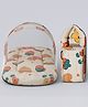 StarAndDaisy 2-in-1 Baby Sleeping Bag with Mosquito Net for Newborn Soft & Breathable Cotton Sleeping Sack Cum Wrapper Foldable Bag for Baby Protection With Rainbow Print- Orange
