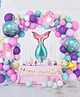 Puchku Giant Mermaid Foil Balloons Decorations Set Of-63 Pcs With Happ