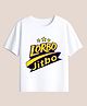 BLUSHES Cotton Knit IPL Theme Half Sleeves Lorbo Jitbo Text Printed Tee - White