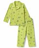Babyhug Cotton Knit Full Sleeves Shirt & Pyjama Co-ords Night Suit With Star Print - Green