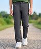 Pine Kids Cotton Elastane Woven Full Length Solid Color Trousers - Grey