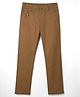 Pine Kids Cotton Elastane Woven Full Length Solid Color Trousers - Khaki