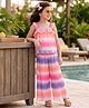 Ollington St. Georgette Woven Co-Ords Pleated Sleeveless Printed Top & Pleated Culottes-Multicolour