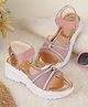 PASSION PETALS Stone Embellished Back Strap Closure Sandals - Peach